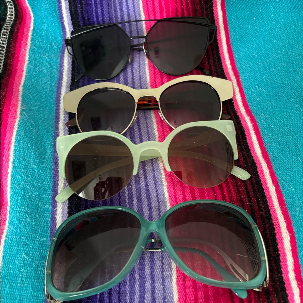 Stylish Women's Sunglasses Set - Black, Cream, Mint, Teal